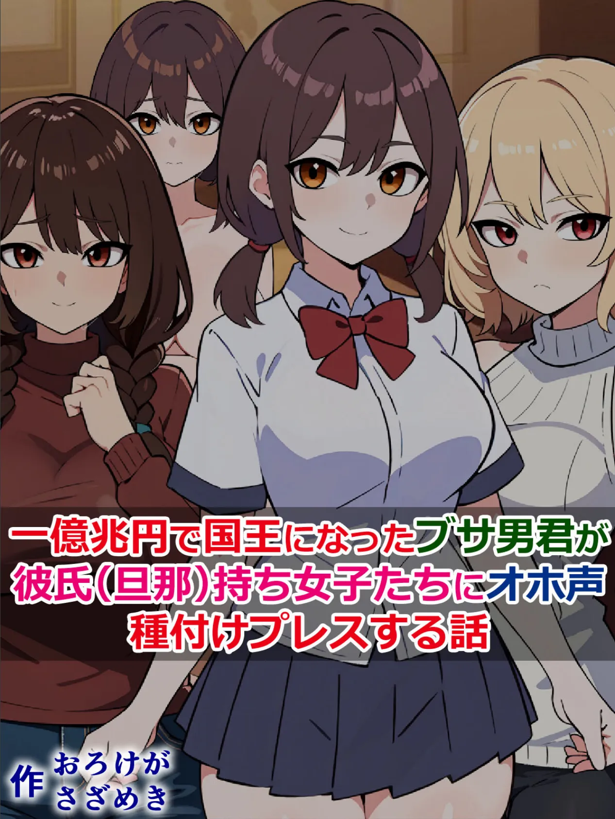 一億兆円で国王になったブサ男君が、彼氏(旦那)持ち女子たちにオホ声種付けプレスする話