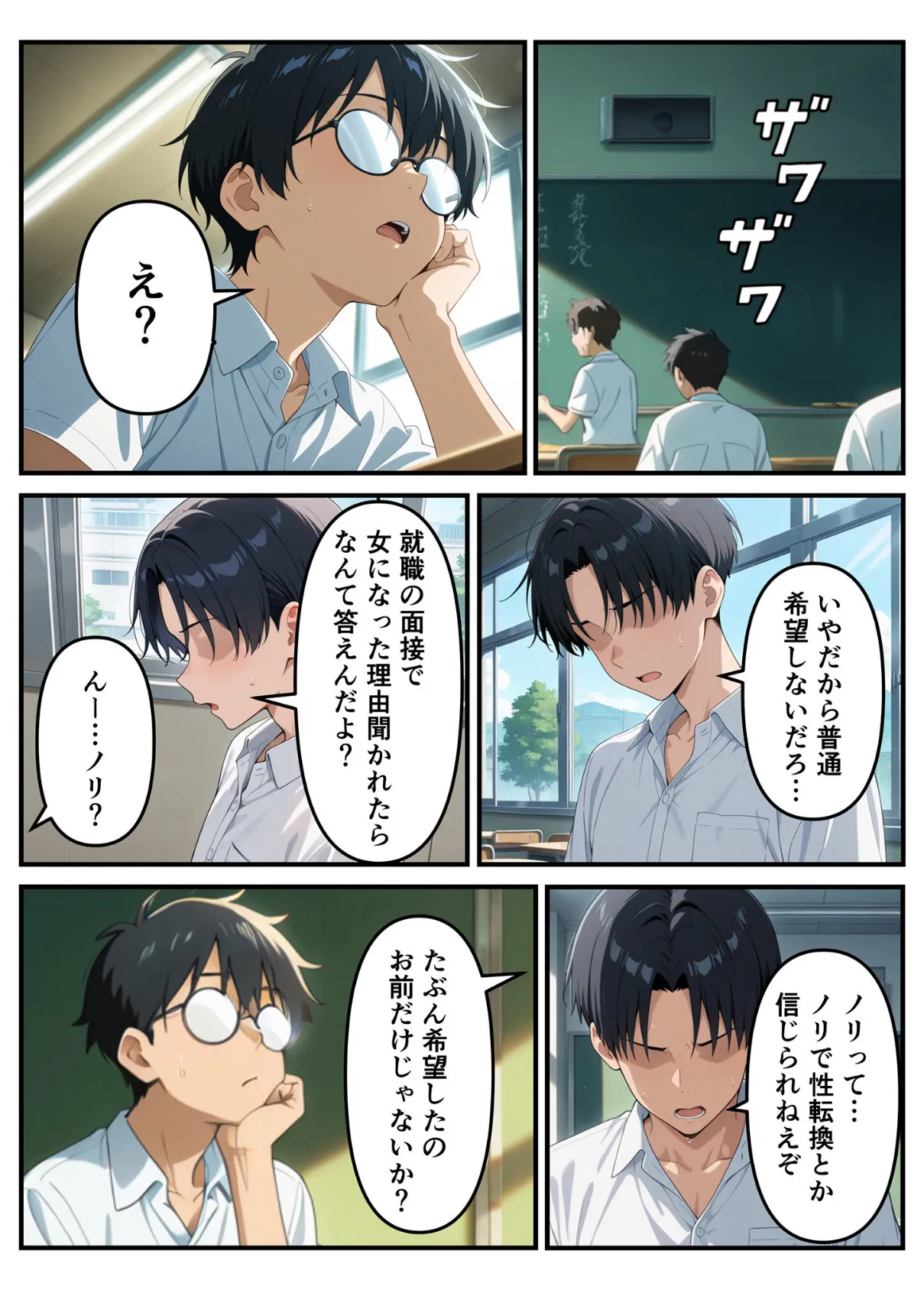 性転換希望調査に僕だけ希望するで出した結果、本当に女の子になってしまった話 モザイク版 3ページ