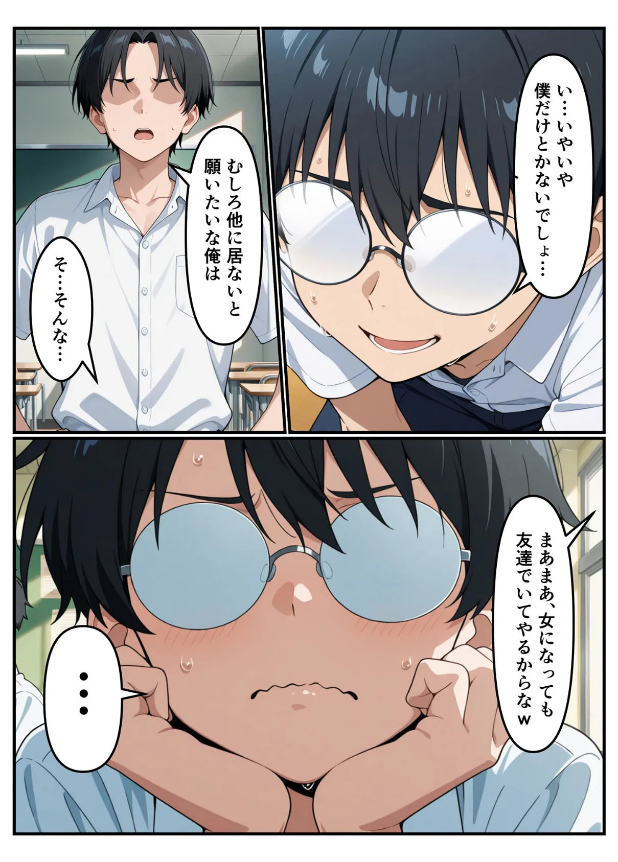 性転換希望調査に僕だけ希望するで出した結果、本当に女の子になってしまった話 モザイク版 4ページ