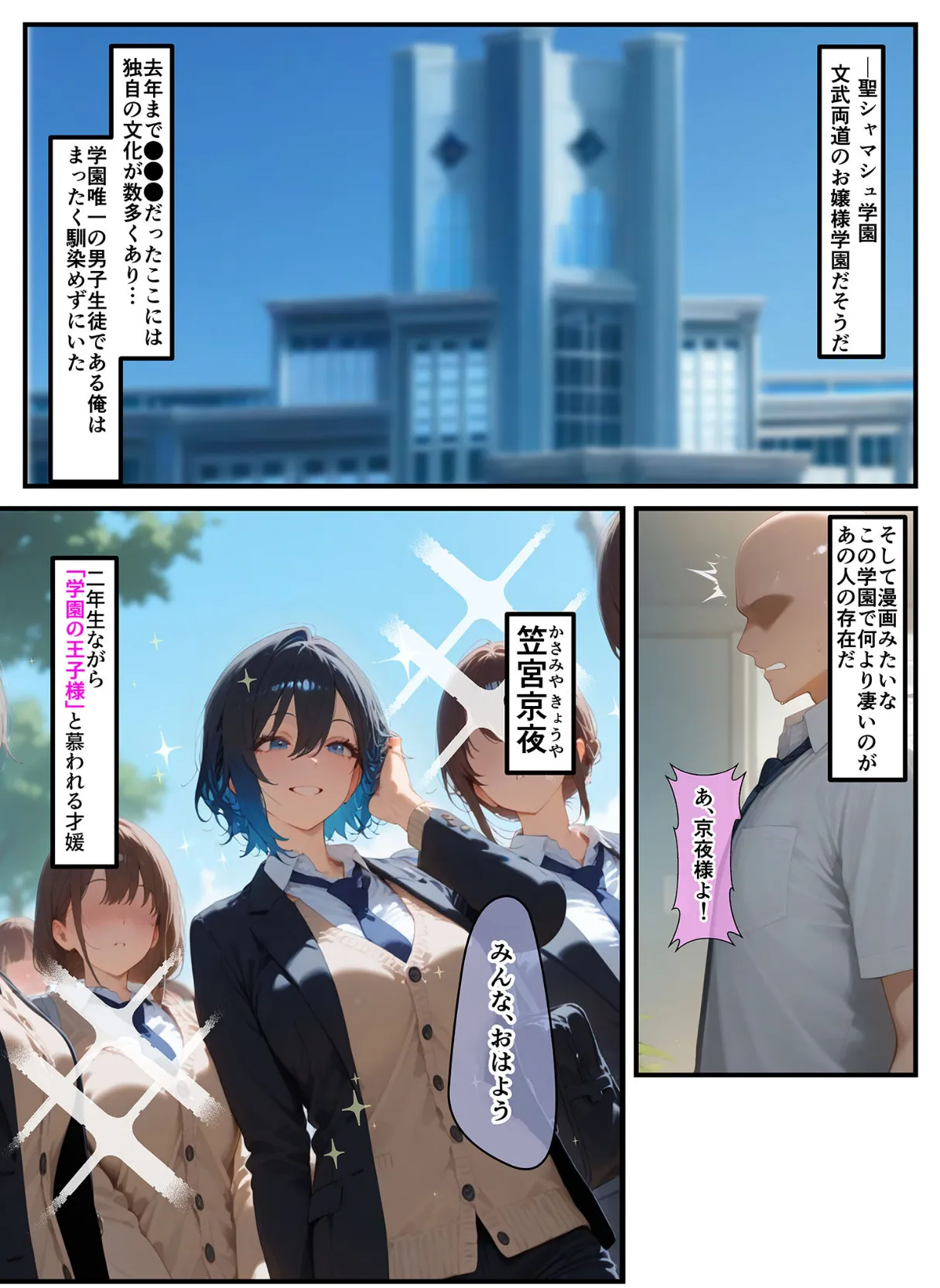 女学園の王子様♀の百合ハーレムの竿係になった モザイク版 5ページ